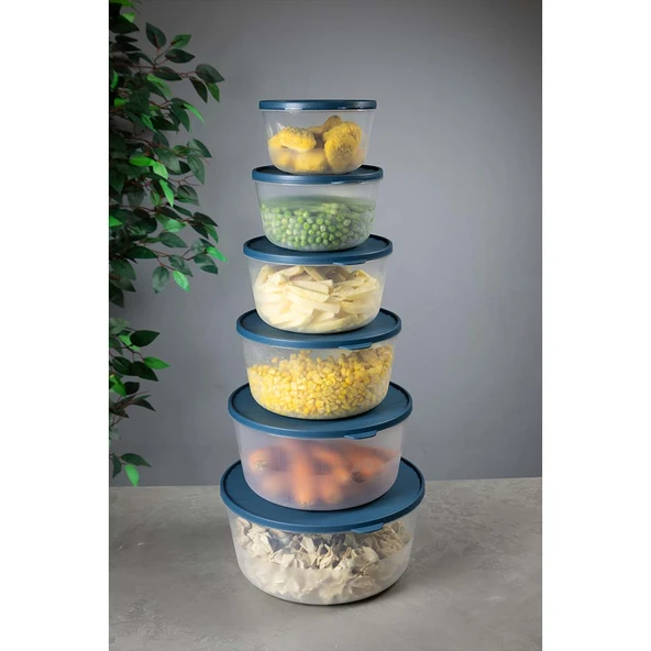 6’lı Yuvarlak Saklama Kabı Seti – Kırılmaz, Çizilmez, Sızdırmaz