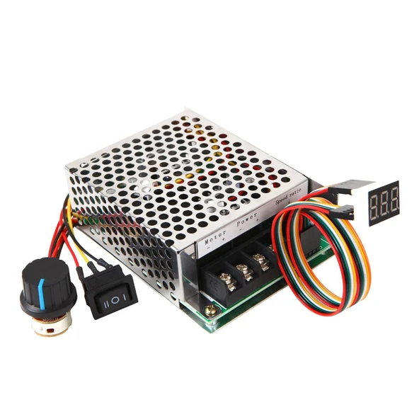 Dijital Göstergeli Takometreli Çift Yönlü İleri Geri DC Motor Hız Regülatörü 40A 12V24V36 - 1