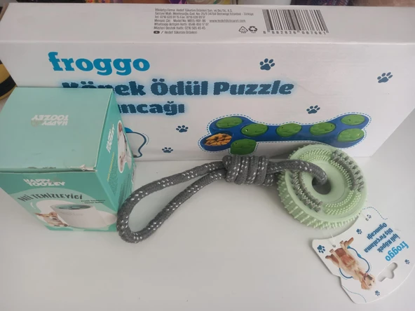 köpek pati temizleme, ipli dişfirçalama ve Ödül puzzle oyuncağı - 1