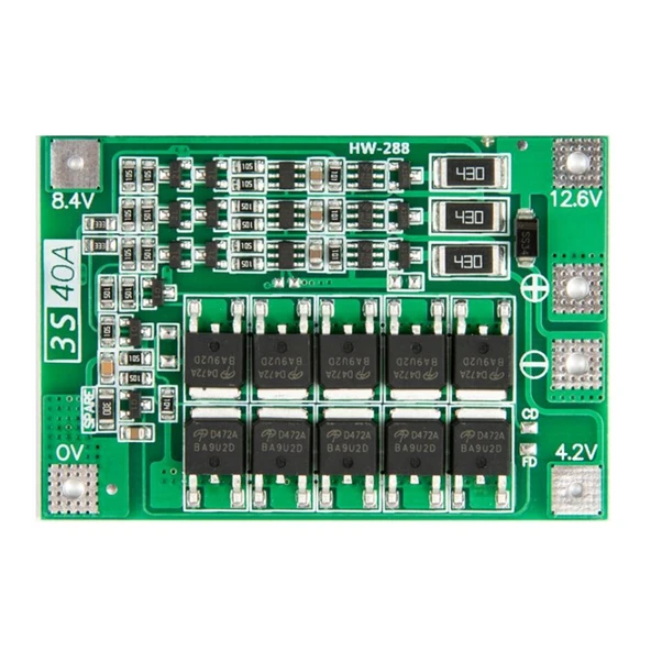 3 strings 11.1V 12.6V 18650 Lityum Batarya Koruma Devresi ürün görseli