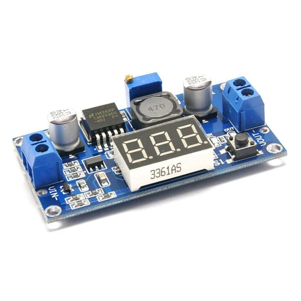 LM2596 DC-DC Ayarlanabilir Step-Down Modül Dijital Voltmetre Göstergeli