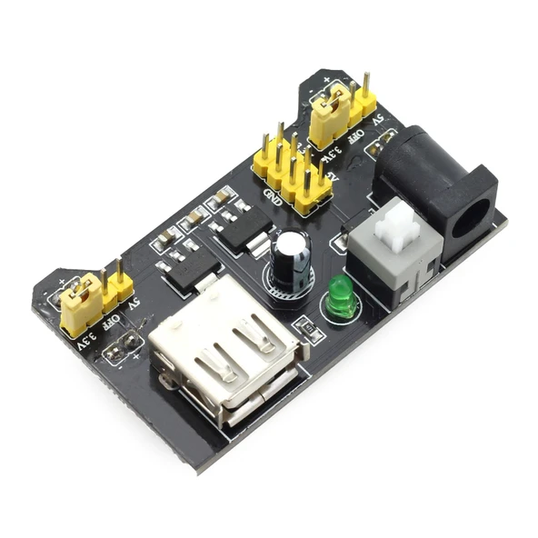 MB-102 Breadboard Güç Kaynağı Modülü Dual 5V/3.3V Output DC Voltaj Regülatörü ürün görseli