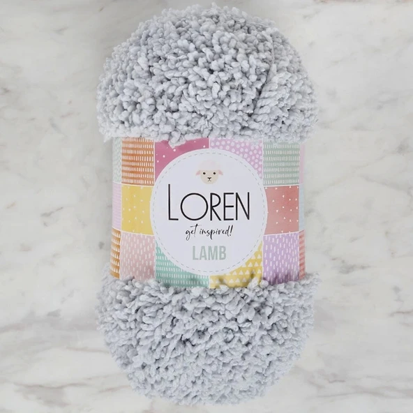 Loren Lamb Açık Gri El Örgü İpi - R044 ürün görseli 1