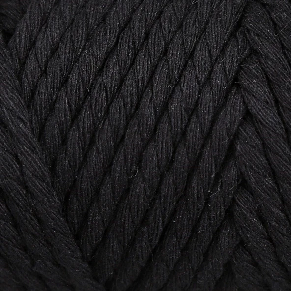 Loren Decor 3 Büküm Makrome İpi Siyah - L006 - Resim 2