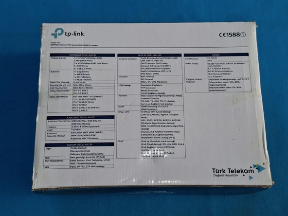 Tp-Link Vc220-G3U 1200 Mbps Kablosuz 11Ac VDSL2 Modem - 2