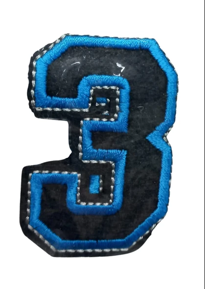 Aplike Ütü İle Yapışan 3 Rakamı  Arma 2,5x4 cm ürün görseli 1