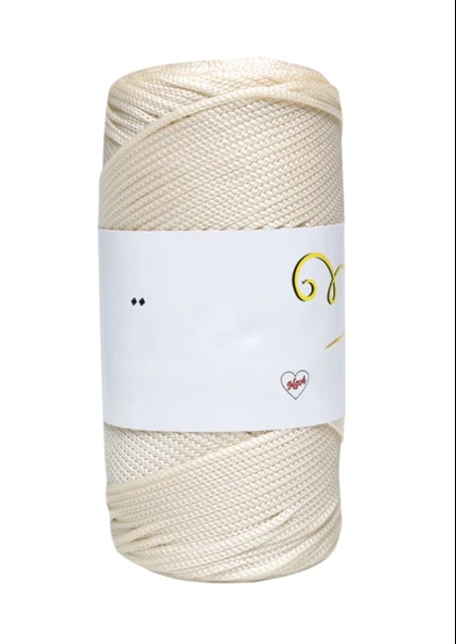 Makrome İpi 3mm Polyester  Krem ürün görseli 1
