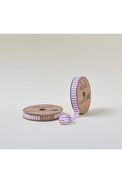 Biye Kalın Çizgili Katlı F07 Gül Kurusu 2 cm 25 Metre %65 Koton %35 Polyester ürün görseli 1