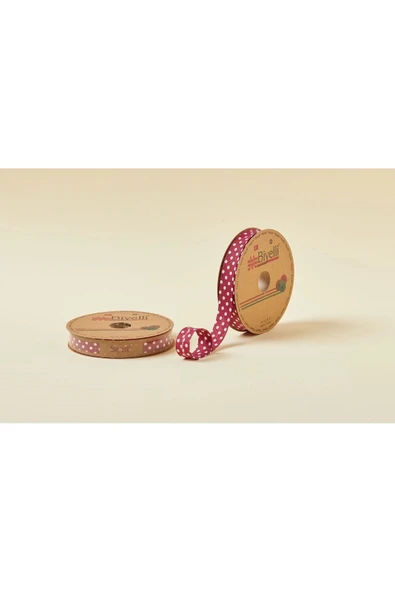 Biye Büyük Puanlı Katlı A11 Bordo 2 cm 25 Metre %65 Koton %35 Polyester ürün görseli 1