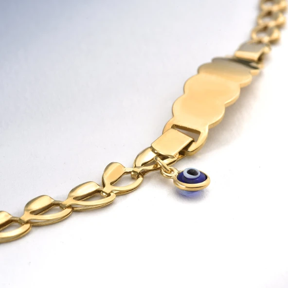 925 Ayar Gümüş Göz Boncuklu Çocuk ve Bebek İsimli Bileklik - BPC00110 ürün görseli 1