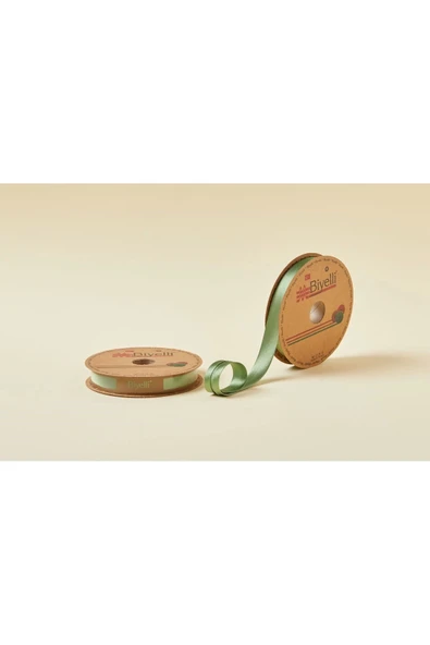 Biye Saten Katlı 027 Koyu Ceviz Yeşili 2 cm 25 Metre %100 Polyester ürün görseli 1