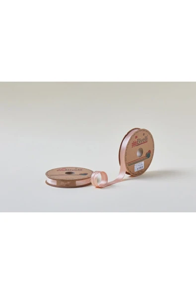 Biye Saten Katlı 065 Somon 2 cm 25 Metre %100 Polyester ürün görseli 1