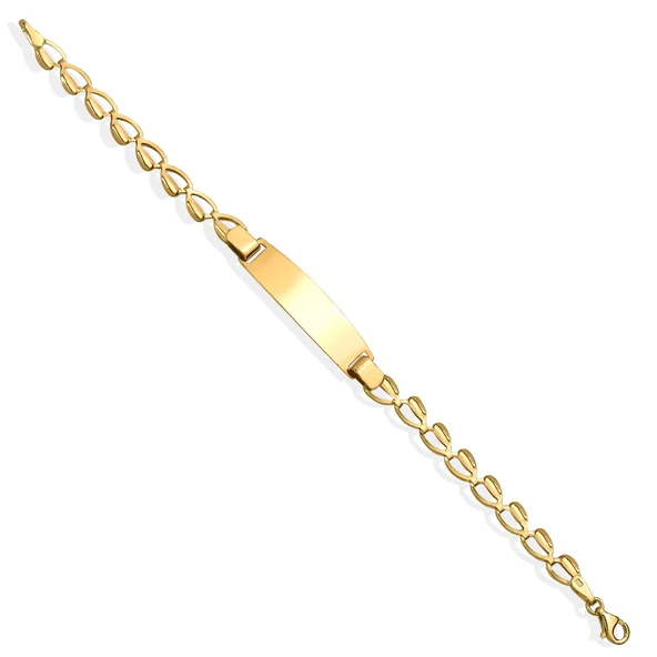 14 Ayar Altın Kaplama Kişiselleştirilmiş Bebek&Çocuk İsim Gümüş Bileklik - BPC00111 - 4