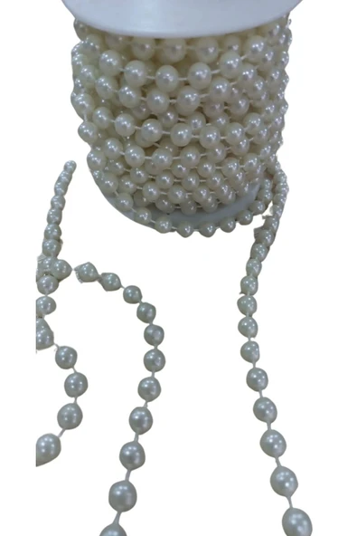 Sıralı Yuvarlak İnci En 1 cm Krem 1 Metre ürün görseli 1