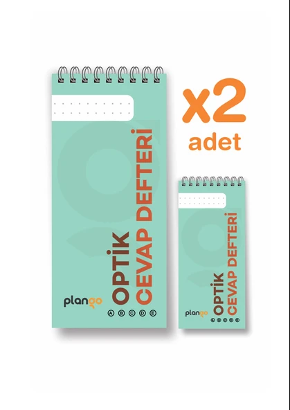 Optik Cevap Defteri YEŞİL (2 Adet - 100 Sayfa) Sınava Hazırlık Optik Form Defteri - Plango - 1