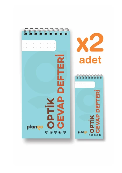 Optik Cevap Defteri TURKUAZ (2 Adet - 100 Sayfa) Sınava Hazırlık Optik Form Defteri - Plango