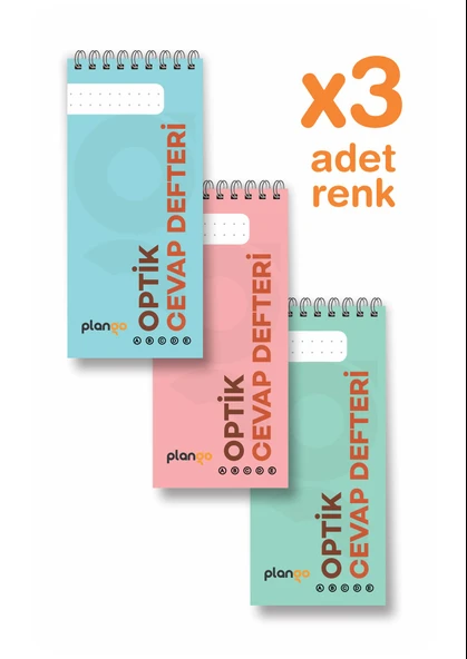 Optik Cevap Defteri KARMA (3 Adet - 150 Sayfa) Sınava Hazırlık Optik Form Defteri - Plango