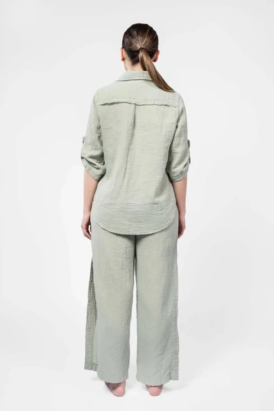 Ateiler Chaputs %100 Pamuk Müslin Elya Yeşil Gömlek One-Size - 2