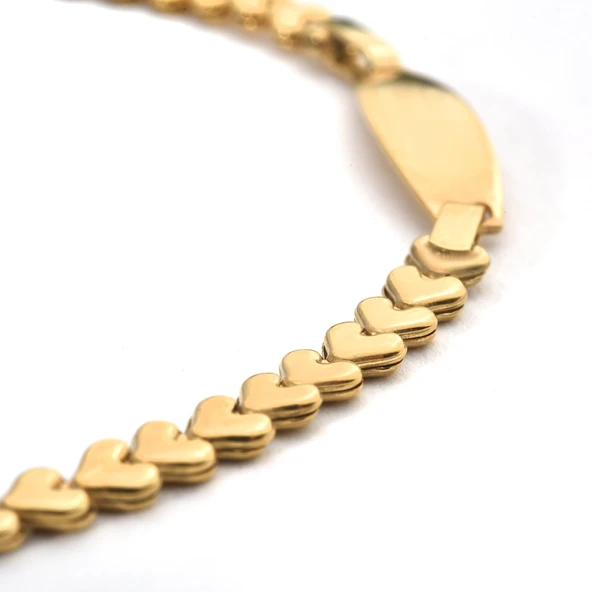 14 Ayar Altın Kaplama Kişiselleştirilmiş Bebek&Çocuk İsim Gümüş Bileklik - BPC00112 - Resim 2