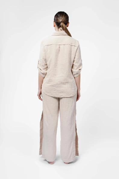 Ateiler Chaputs %100 Pamuk Müslin Elya Bej Gömlek One-Size - 2