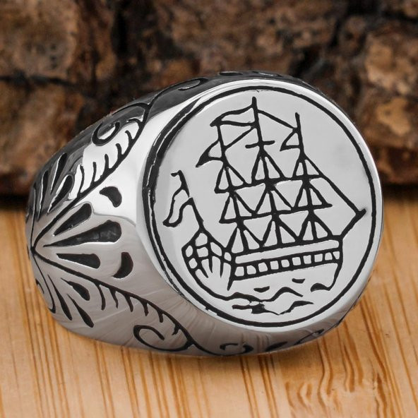 Gemi Tasarımlı 925 Ayar Gümüş Yüzük ürün görseli