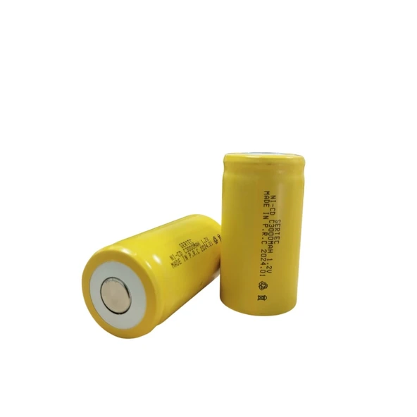 1.2V 3000 Mah - C Orta Boy - Ni-CD Şarjlı Pil - (Başsız / Flat Head)