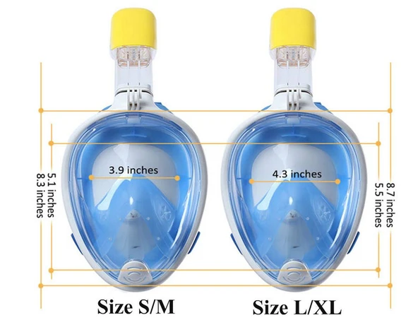 Full Face Şnorkel Dalış Maske Tam Yüz Anti-Sis ve Sızıntı S/M - 2