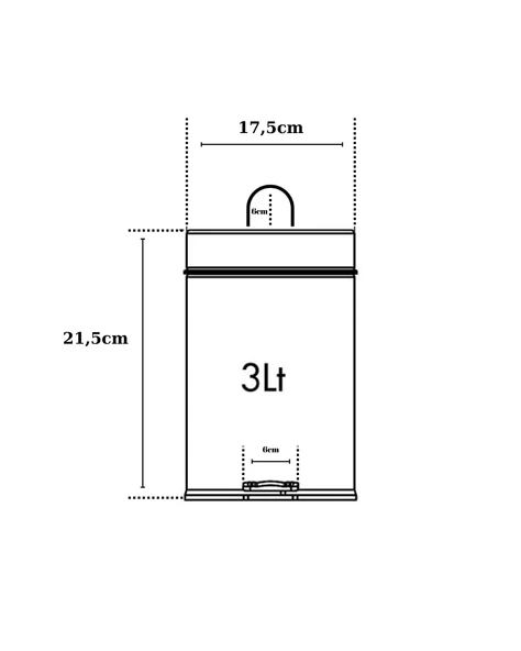 Asma Aparatlı Pedallı Krom Metal 3 Litrelik Çöp Kovası | Şık Hijyenik ve Kullanışlı Tasarım | Otel Buklet Serisi - Resim 5