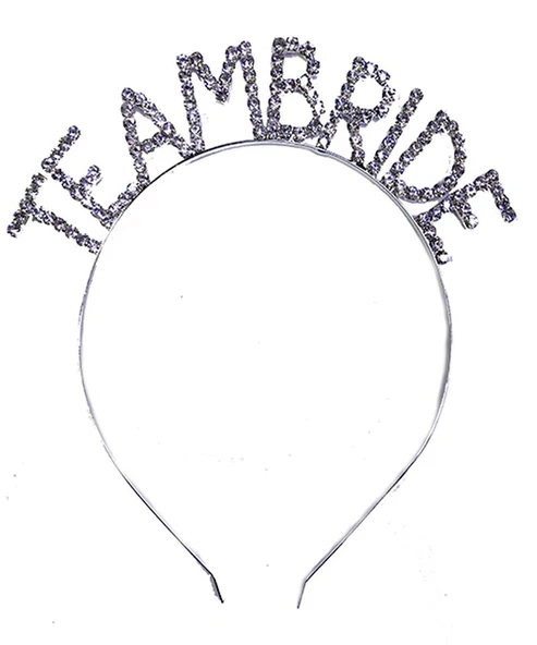 Kristal Taşlı Gümüş Renk Team Bride Gelin Tacı ürün görseli