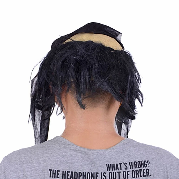 Lateks Saçlı Sakallı Korsan Maskesi - Resim 3