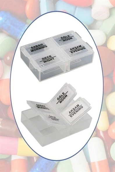 BUFFER® 4 Öğün Günlük Hap İlaç Saklama Taşıma Kutusu İlaç Hatırlatıcı - Resim 8