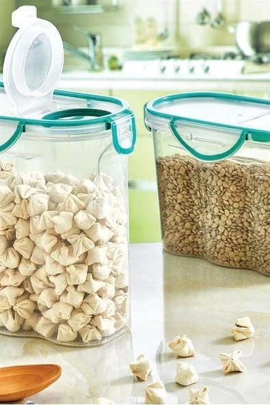 BUFFER® Kilitli Kapaklı Contalı Hava,Su Sıvı Geçirmez 1,2 Litre Erzak Saklama Kabı-SA580 - Resim 6