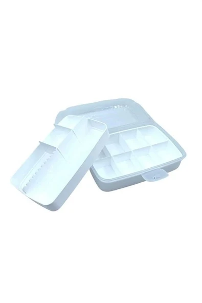 BUFFER® 12 Bölmeli Çok Amaçlı Takı Toka Kutusu Dikiş Kutusu Kapaklı Organizer Kutusu Bölmeli Kutu - Resim 6