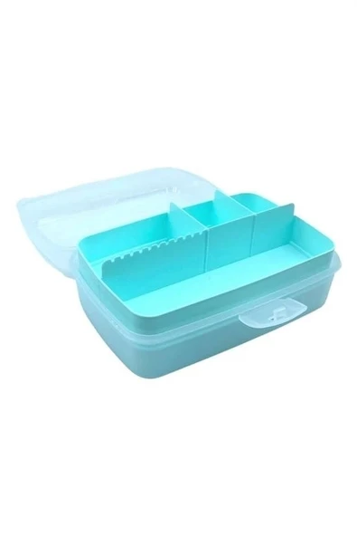 BUFFER® 12 Bölmeli Çok Amaçlı Takı Toka Kutusu Dikiş Kutusu Kapaklı Organizer Kutusu Bölmeli Kutu - Resim 2