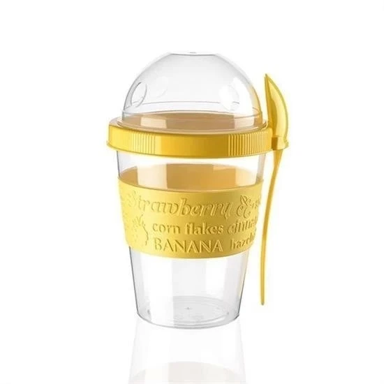 BUFFER® Taken Go Kapaklı Kaşıklı Pratik Taşınabilir Meyveli Yoğurt Kabı - Resim 7