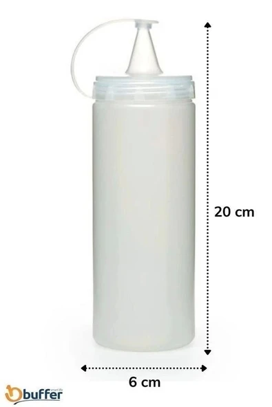 BUFFER® Şeffaf Kapaklı Sızdırmaz Yağlık Sosluk Şişesi Plastik Yağdanlık 400 ml AP-9028 - Resim 8