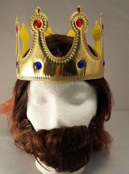 Altın Renk Kumaş Malzemeden İmal Çocuk Kral Tacı 57 cm ürün görseli