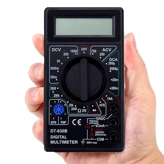 BUFFER® Dijital Avometre Multimetre Ölçü Aleti Akım Voltaj Direnç Ölçer - Resim 7