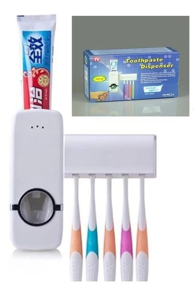 BUFFER® Otomatik Diş Macunu Sıkacağı ve 5 Adet Diş Fırası Tutacağı Diş Fırçalığı - Resim 8