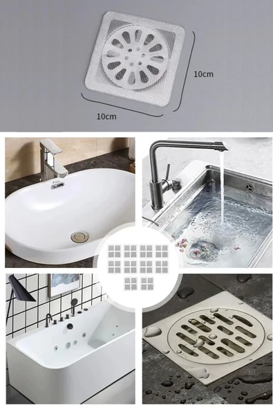 BUFFER® 10'lu Banyo ve Mıutfak Lavabo Koku Önleyici ve Haşere Böcek Önleyici Gider Filtresi - Resim 8