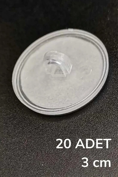 BUFFER® 20 Adet Şeffaf Yuvarlak 3 Cm Çaplı Güçlü Disk Yapışkanlar - Resim 6