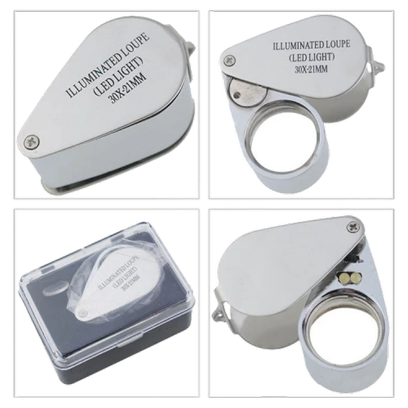Kontrol Için Özel Kutulu Metal Işıklı Lup 30X21 - Resim 2