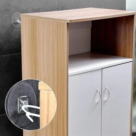 BUFFER® Yapışkanlı Eşya Sabitleyici Aparat Deprem Güvenliği Çocuk Koruma Sabitleme Aparatı 1 Çift - Resim 2