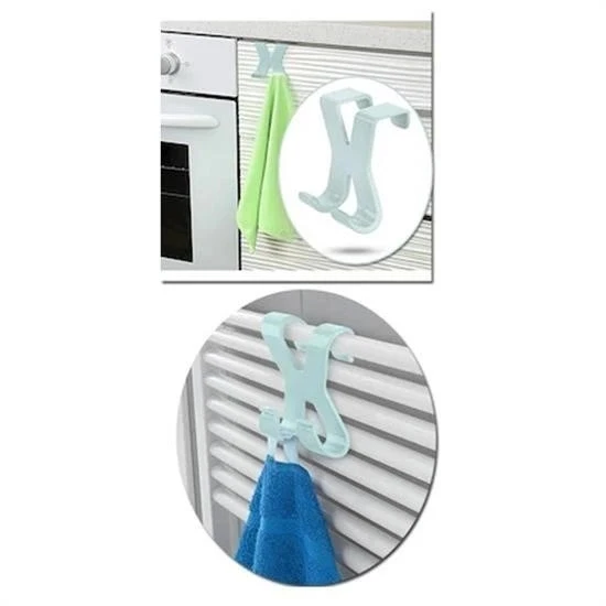 BUFFER® Mutfak Banyo Dolap Kapağına Takılan Meta Havlu Askılığı Aparatı - 8