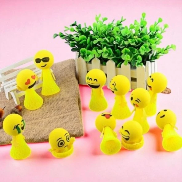 4 ADET RENKLİ UÇAN KAFALAR IŞIKLI ZIPLAYAN KAFALAR EMOJİ KAFALAR