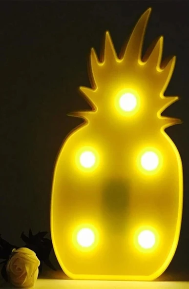 BUFFER® Ananas Şeklinde Ledli Dekoratif Eğlenceli Çocuk Gece Lambası - 1
