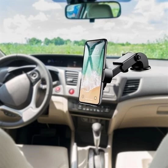 BUFFER® 360 Derece Dönen Torpido Üstü Uzunluk Ayarlamalı Vantuzlu Teleskopik Araç Telefon Tutucu ürün görseli 1