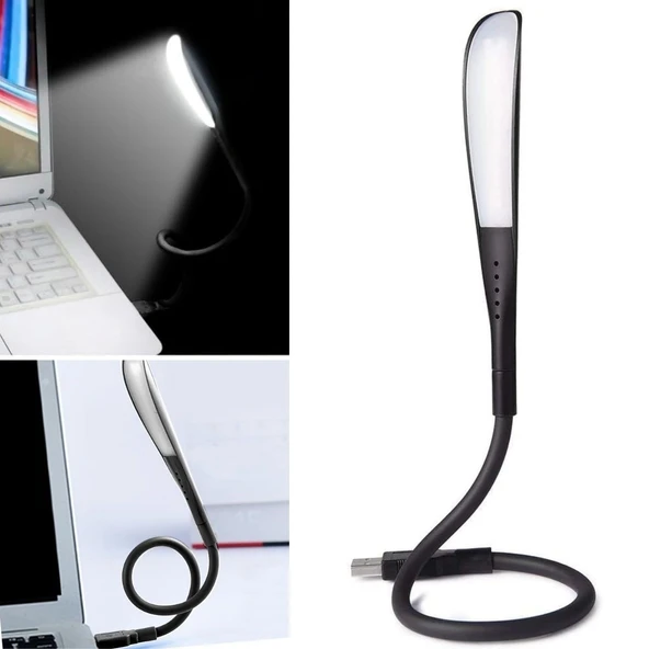 BUFFER® USB Girişli 14 Ledli 3 Kademeli Dokunmatik Masa/Kitap Okuma Lambası Ledi Siyah - 1