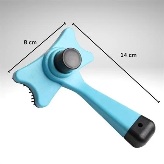 BUFFER® Evcil Hayvan Kedi Köpek Tüy Toplayıcı Otomatik Tuşlu Pet Tarak - Resim 7