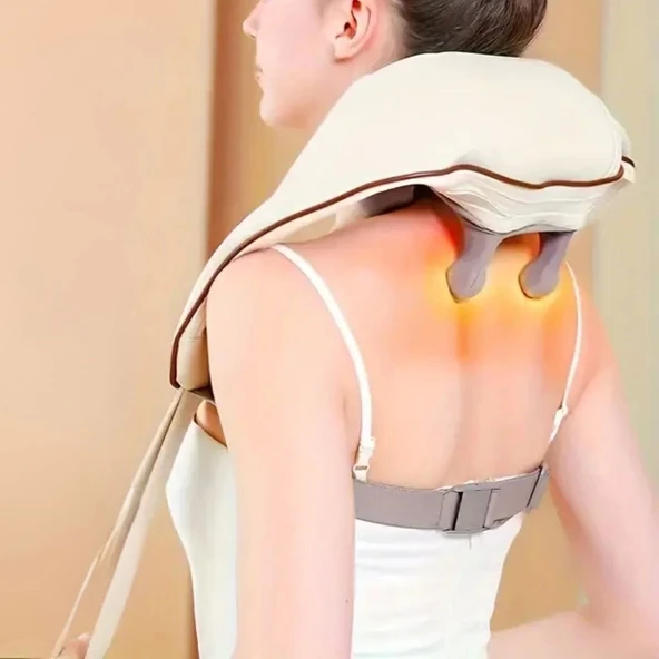 BUFFER® Elektrikli Boyun ve Sırt Masaj Aleti Kablosuz Boyun ve Omuz Yoğurma Masaj Yastığı - Resim 2